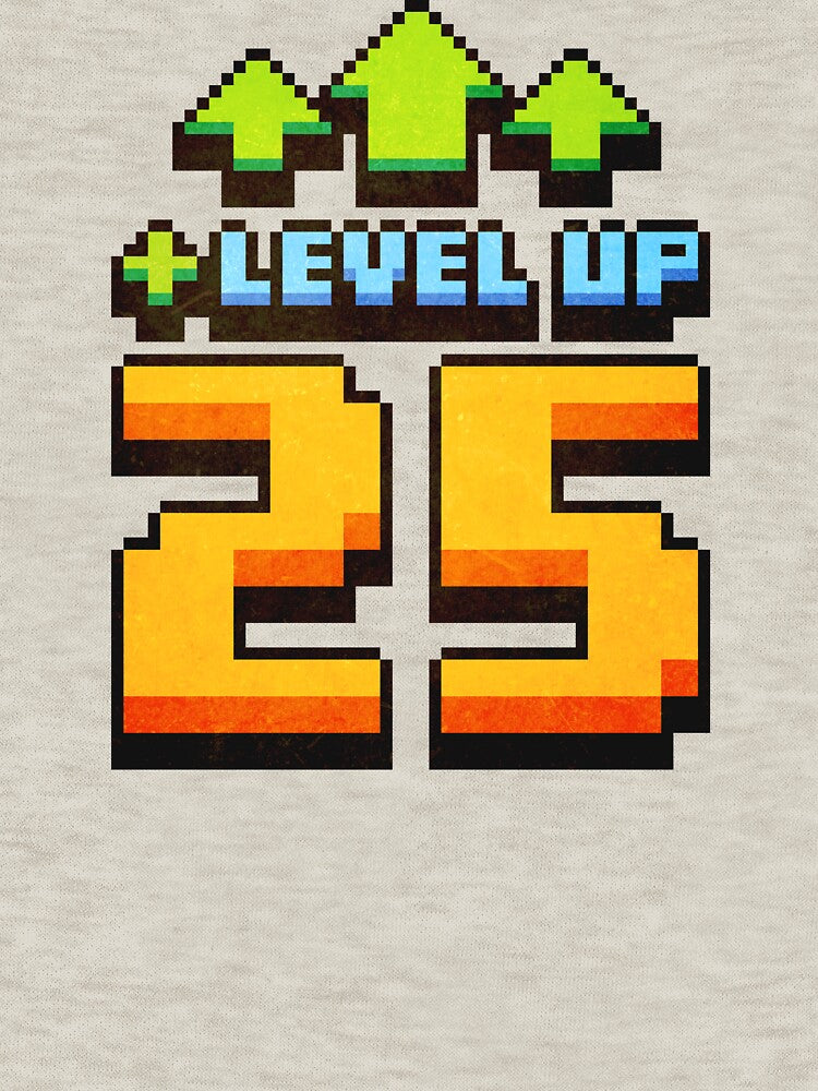 Level Up 25 Lvl Pixel Art Birthday Gift by PixelDrukiPL