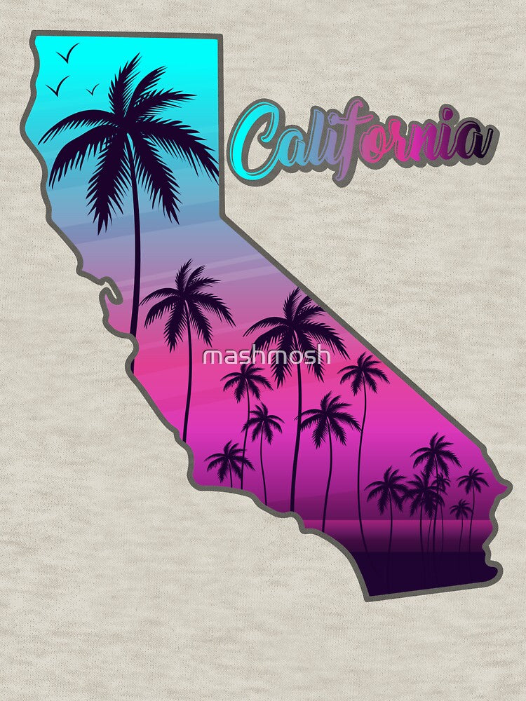 Vaporwave Sunset California Palm Trees Design by mashmosh