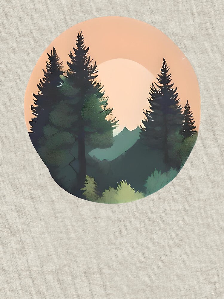 Sunset Pines – Tranquil Mountain Landscape Art by SavvyJuanDesign