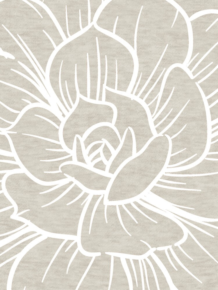 Gray Floral Succulents Flowers Pattern by NelBo
