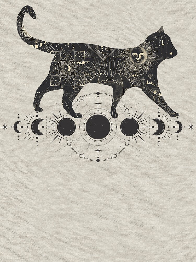 Celestial Cat walks on the moon by eireaine