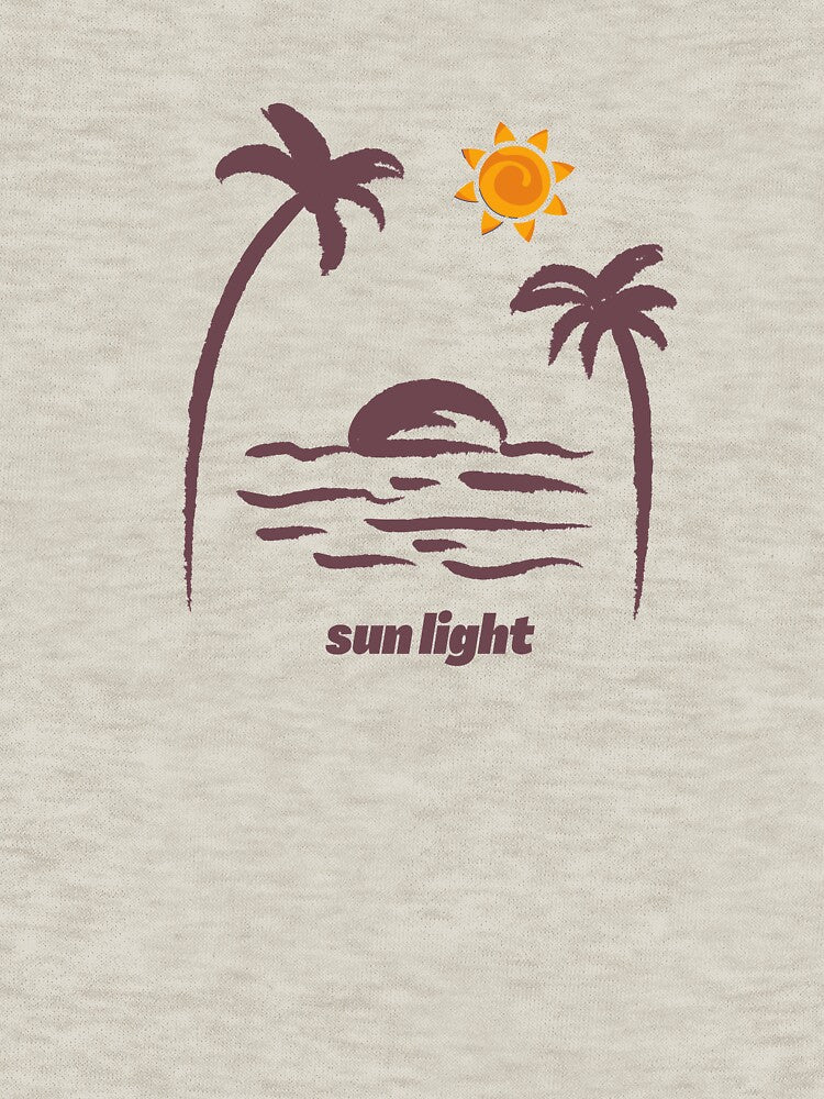 Sun Light Tropical Beach Art - Minimalist Palm Trees Sunset Brush Stroke Design by Elhelaly