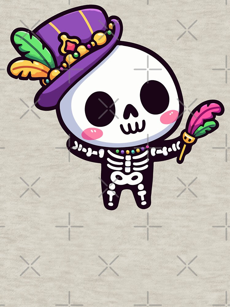 Mardi gras Cute Kawaii Skelton by den-arts