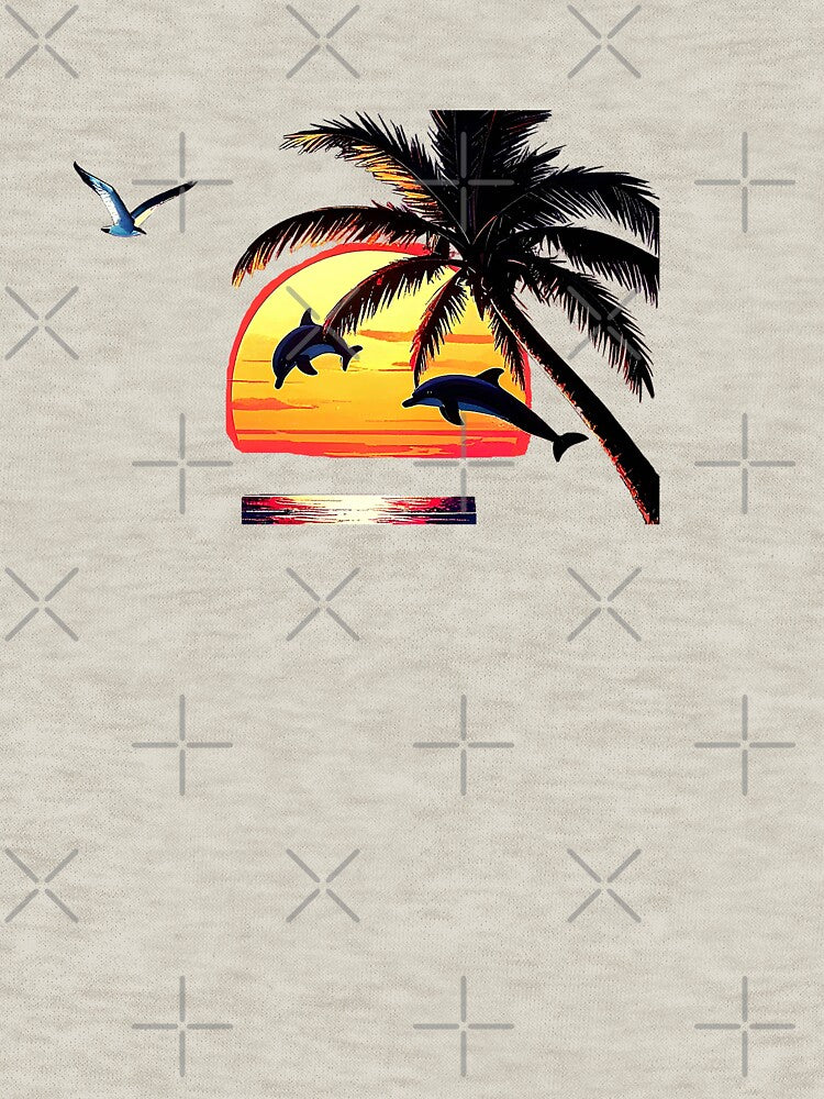 Dolphins in the beach sunset by Creative Visualize