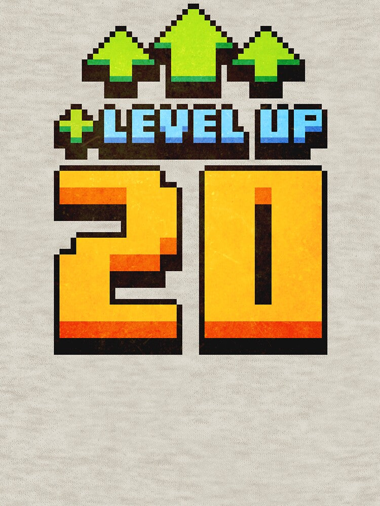 Level Up 20 Lvl Pixel Art Birthday Gift by PixelDrukiPL