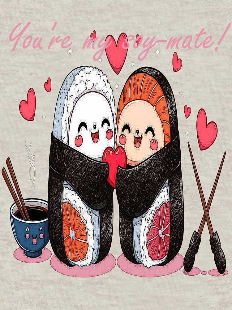 Cute Kawaii Sushi Hug – Romantic Nigiri Love by Phoenix Créations