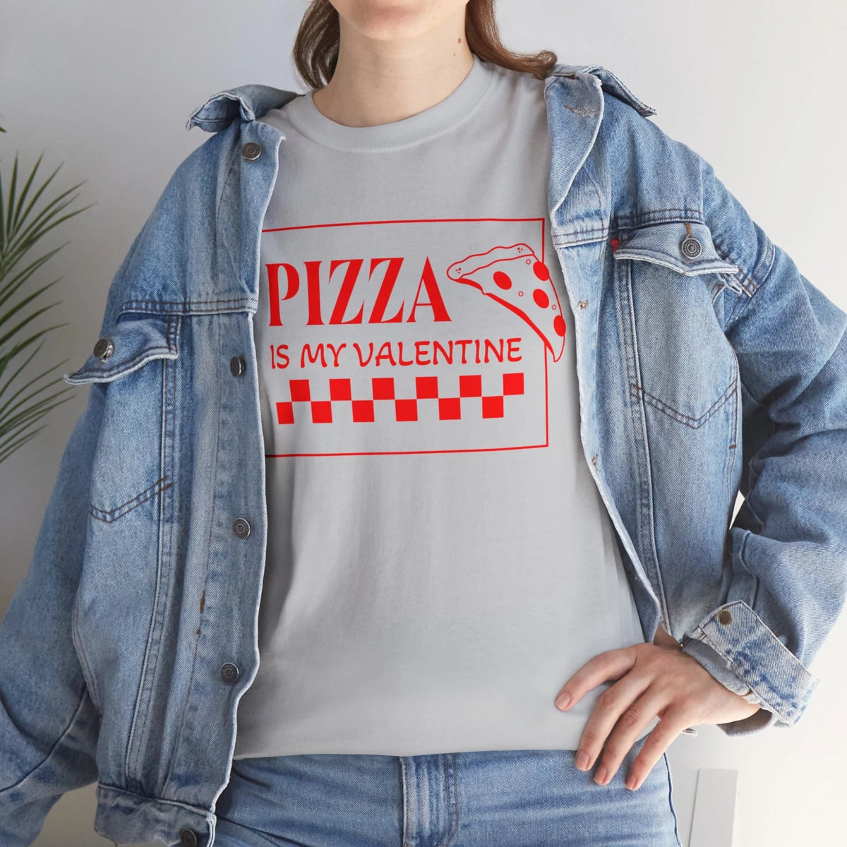 Pizza is my Valentine Love funny single third wheel adult unisex t-shirt Cotton