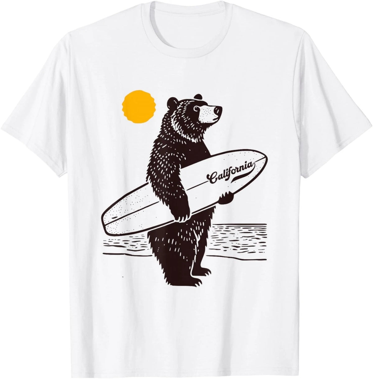 California Surf Bear Retro Surf Life, Beach, Ocean, Surfing  unisex T-Shirt