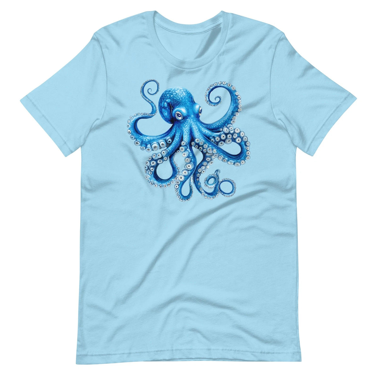 Blue Octopus Shirt Ocean Sea Life Marine Animal Nautical Graphic T-Shirt Gift