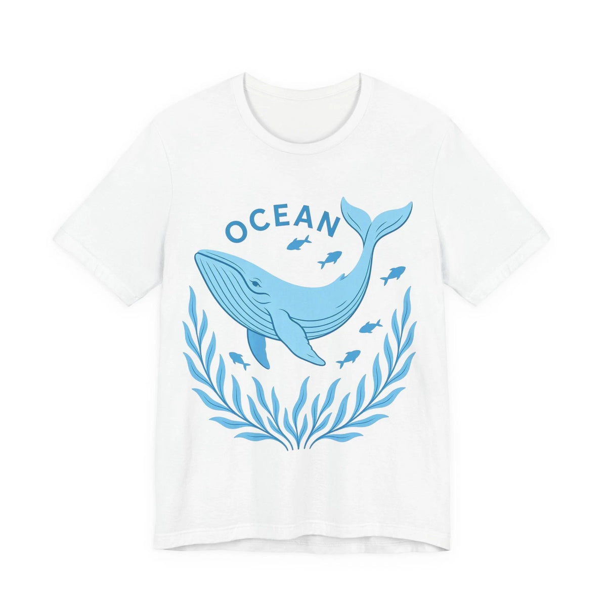 Blue Whale Ocean Tee | Marine Life Illustration, Seaweed Fish