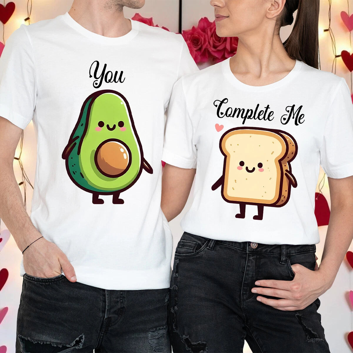 Couples Valentines Day Outfit Ideas Avocado and Toast Matching T-Shirts Tee #VD