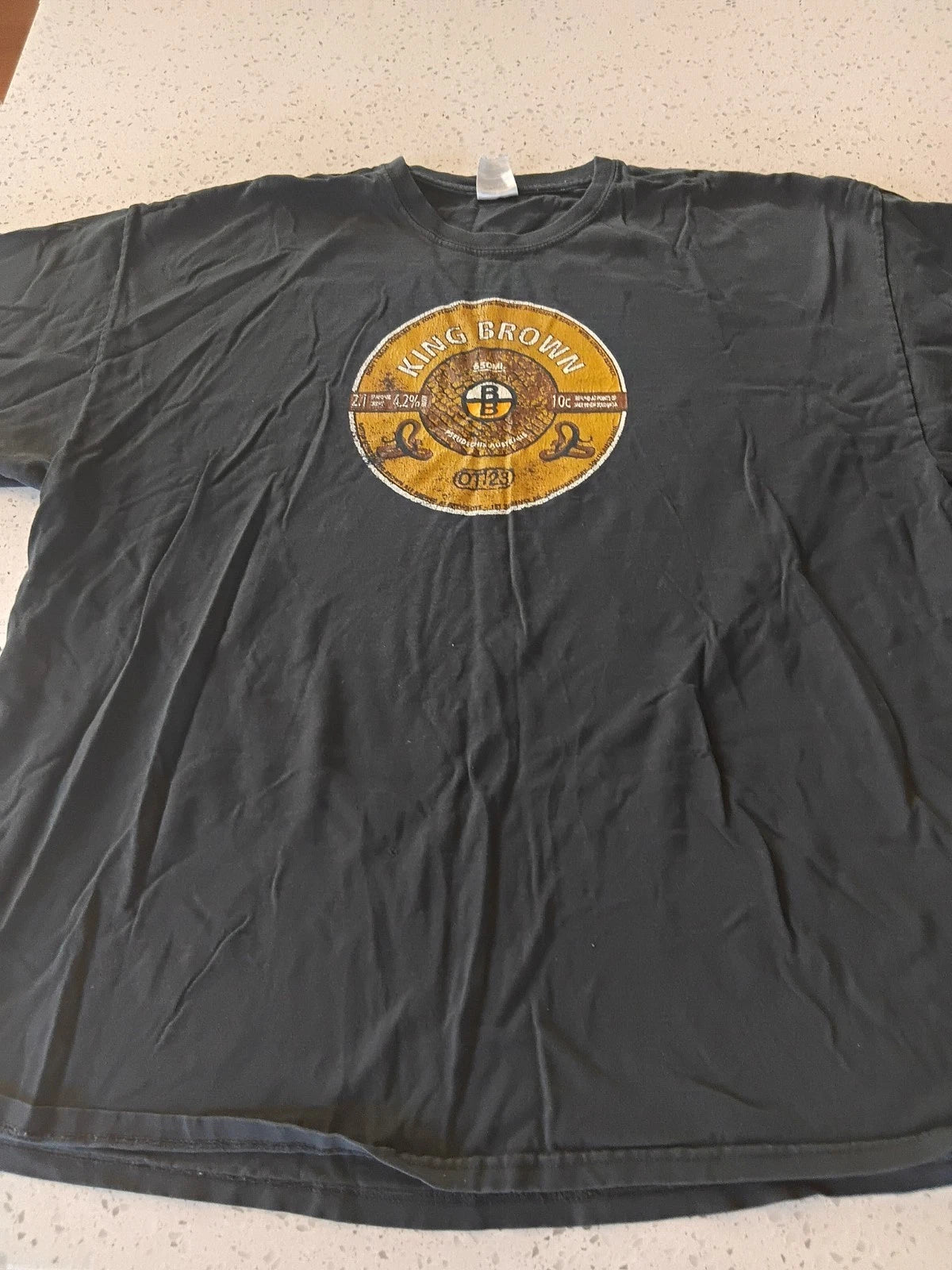 Authentic BREWBOYS KING BROWN LOGO TSHIRT Size XXL Craft Brewery OOP Very Rare