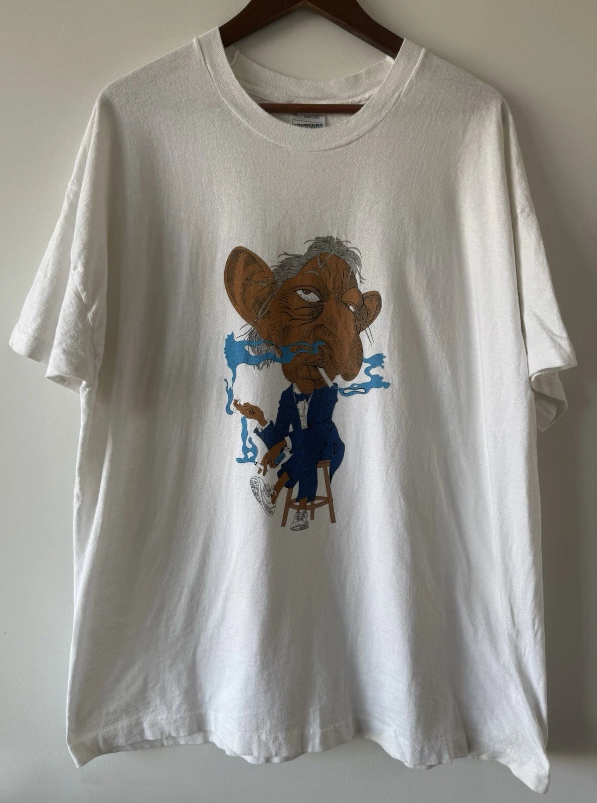 VINTAGE 90s Rare Serge Gainsbourg Caricature French France Graphic Art T-Shirt