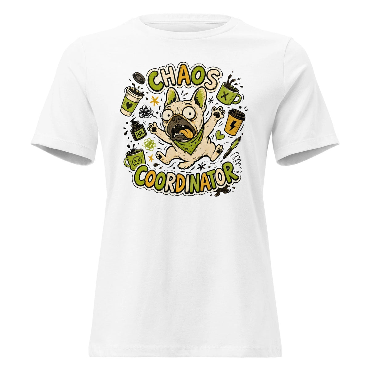 Chaos Coordinator French Bulldog Shirt Funny Dog Mom Graphic Tee Unisex Gift