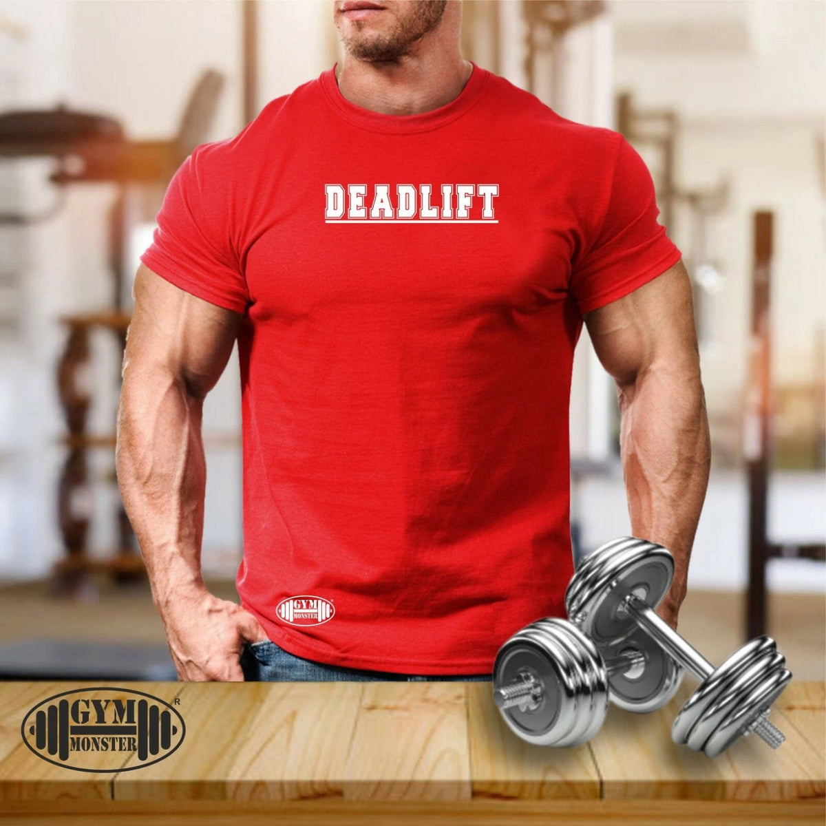Deadlift T Shirt Gym Clothing Bodybuilding Training Workout Exercise MMA Men Top