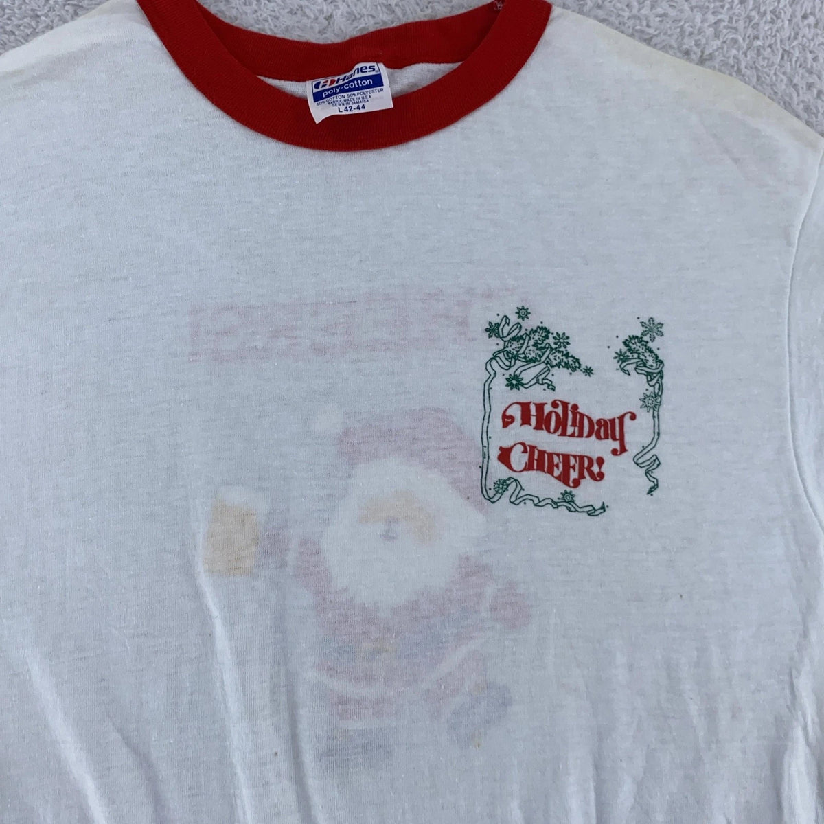 Vintage Holiday Cheer Santa Claus Beer Ringer T-Shirt Mens Medium Christmas 80s