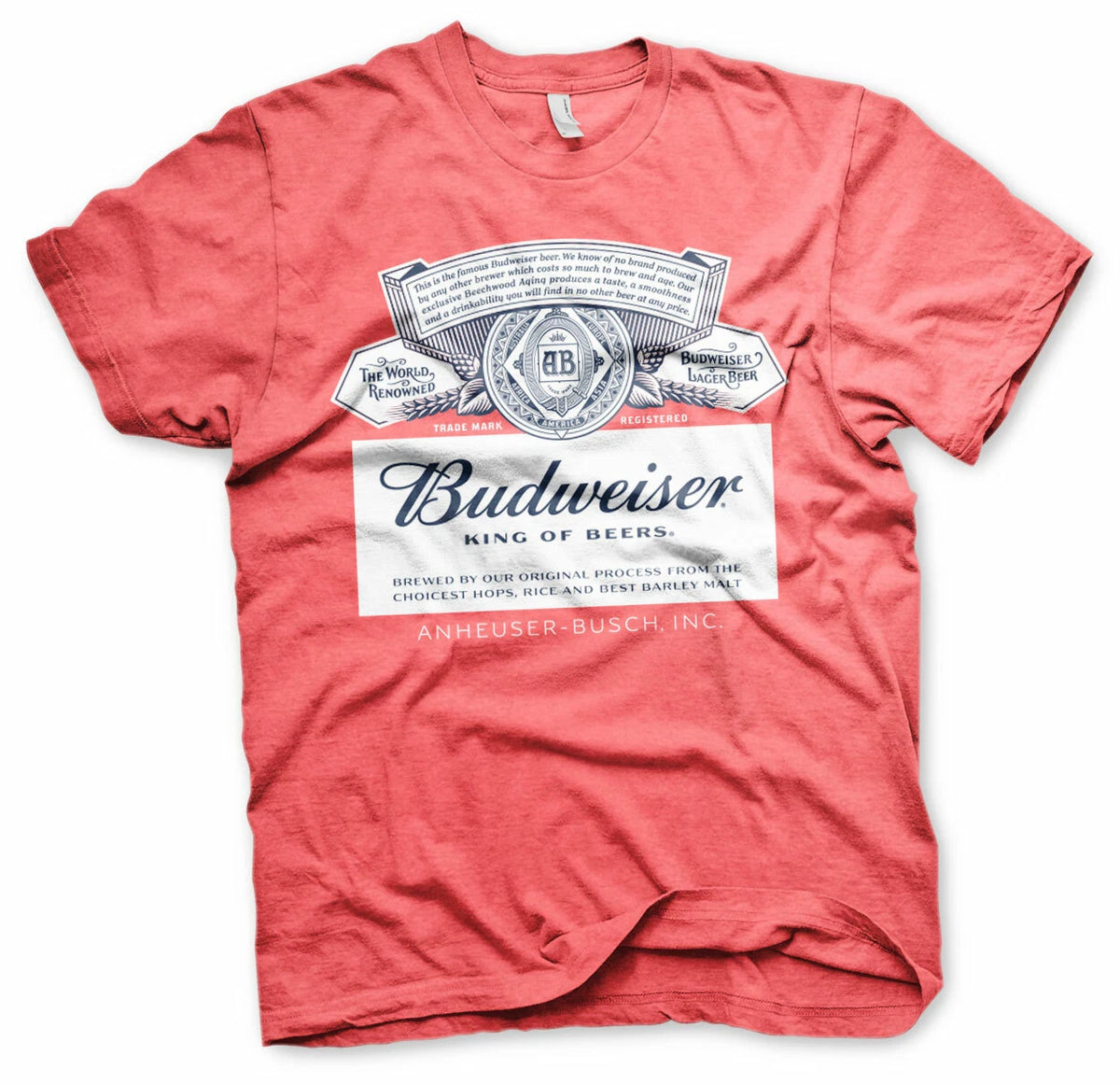 Budweiser King Of Beers Label Vintage Beer Anheuser Busch Men Men T-Shirt Red