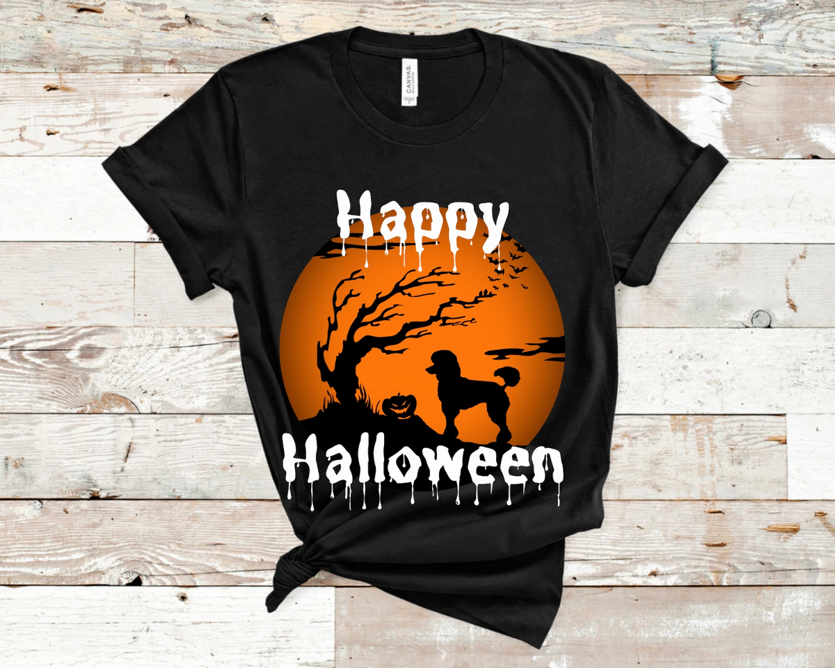Poodle Halloween Shirt Standard Poodle Gift for Dog Mom Dad Unisex T-Shirt