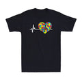 Love Heart Puzzle Acceptance Autism Awareness Inspired Heartbeat Men's T-Shirt