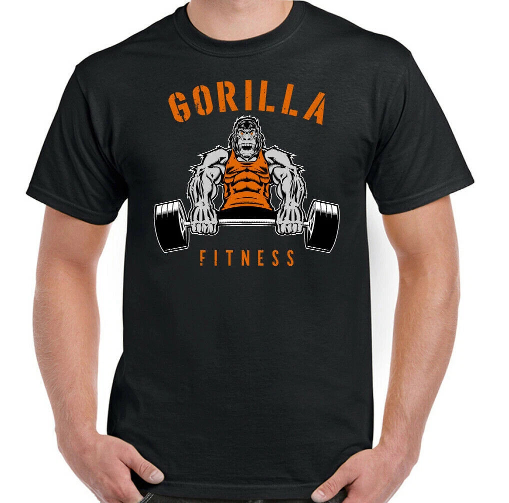 Gym T-Shirt Gorilla Fitness Mens Training Top Weightlifting Bodybuilding MMA