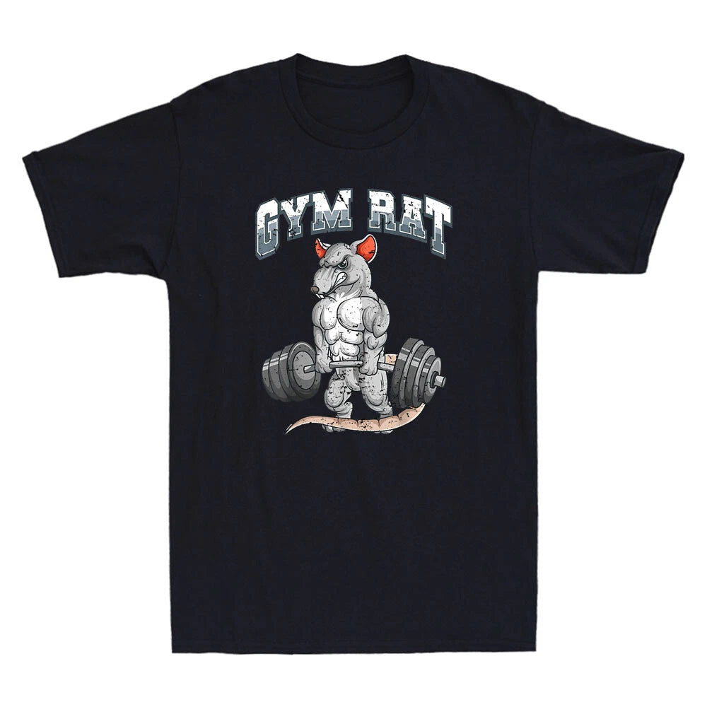 Gym Rat Funny Rat Deadlift Fitness Gym Bodybuilding Meme Novelty Men's T-Shirt