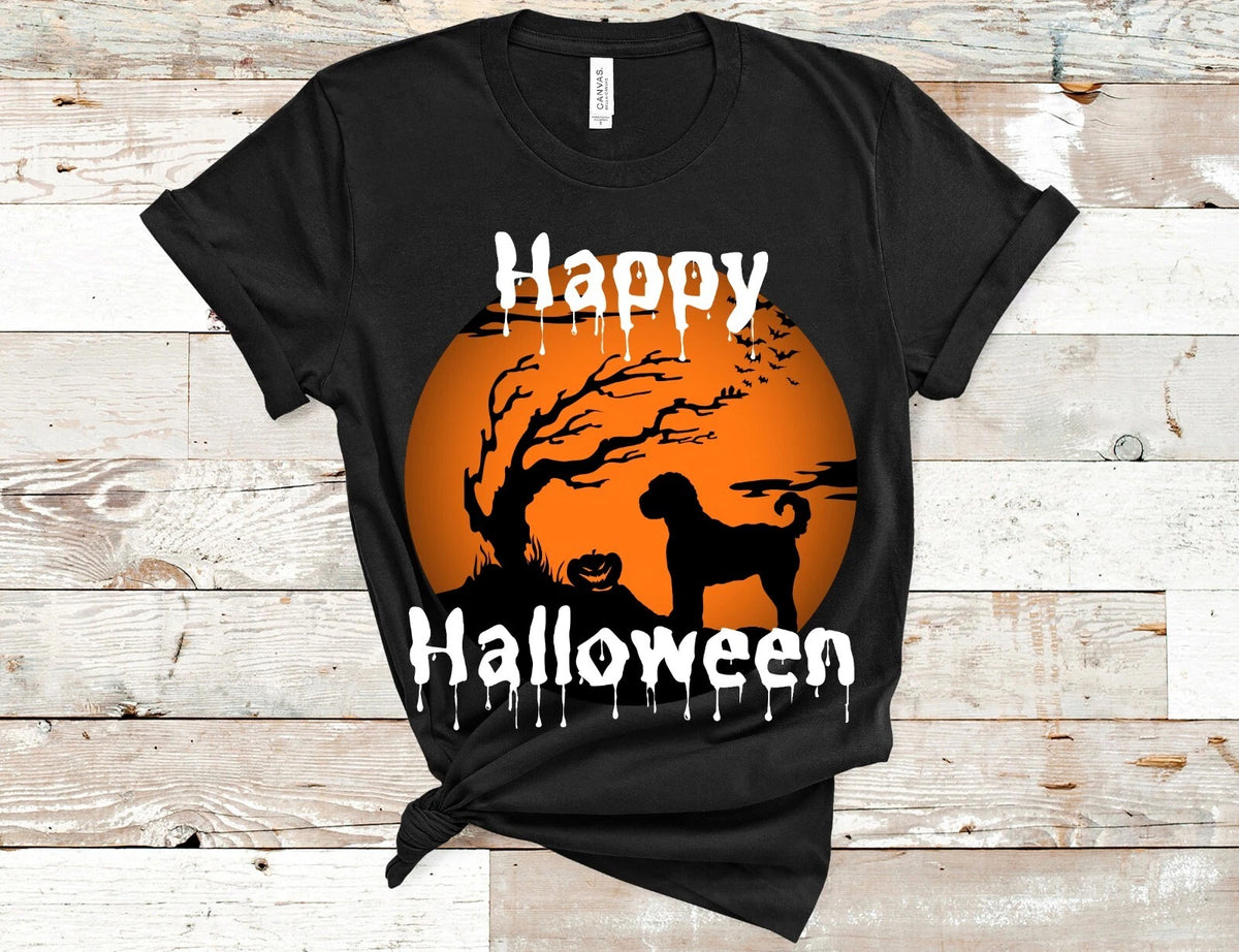 Labradoodle Halloween Shirt Gifts Dog Mom Dad Black Unisex Holiday Costume