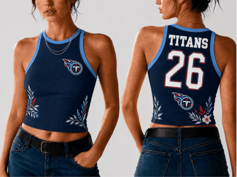 Custom Women's Tennessee Floral Football 3D Crop Tank Top