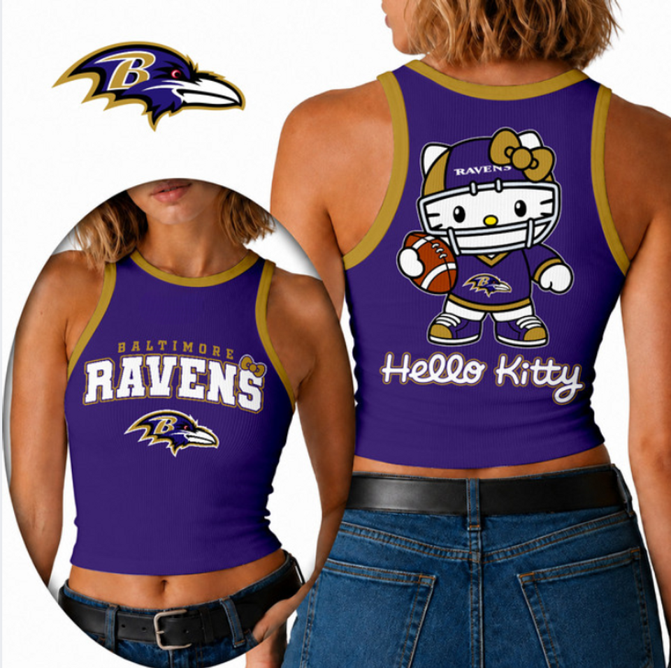 Baltimore Football Kitty 3D Crop Tank Top