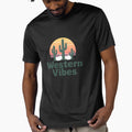 Western Vibes T-Shirt, Cactus Sunset Graphic Tee, Desert T-Shirt, Southwestern Style Shirt, Vintage Vibes Top, Retro Summer Shirt by JeffreyWayne