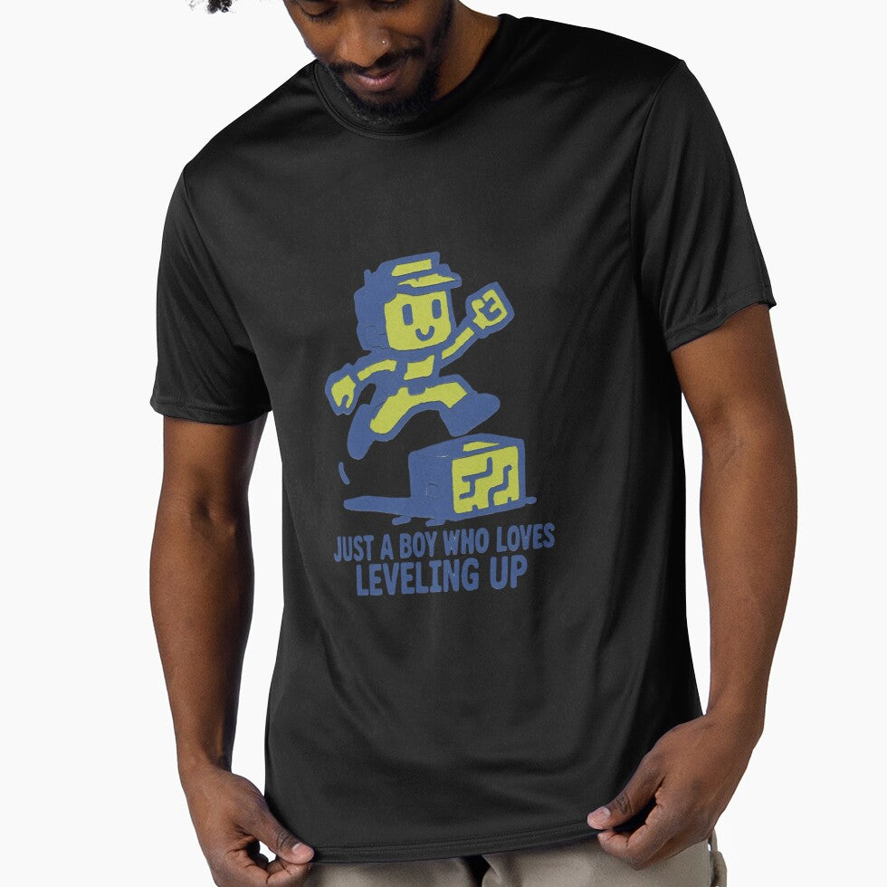 Just a Boy Who Loves Leveling Up — Retro Pixel Gamer Boy Illustration by Colorful-Garden