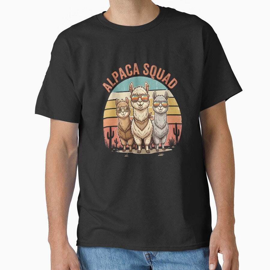 Alpaca Squad - Cool Retro Vintage Sunset & Funny Desert Llamas by Made for Grins Co