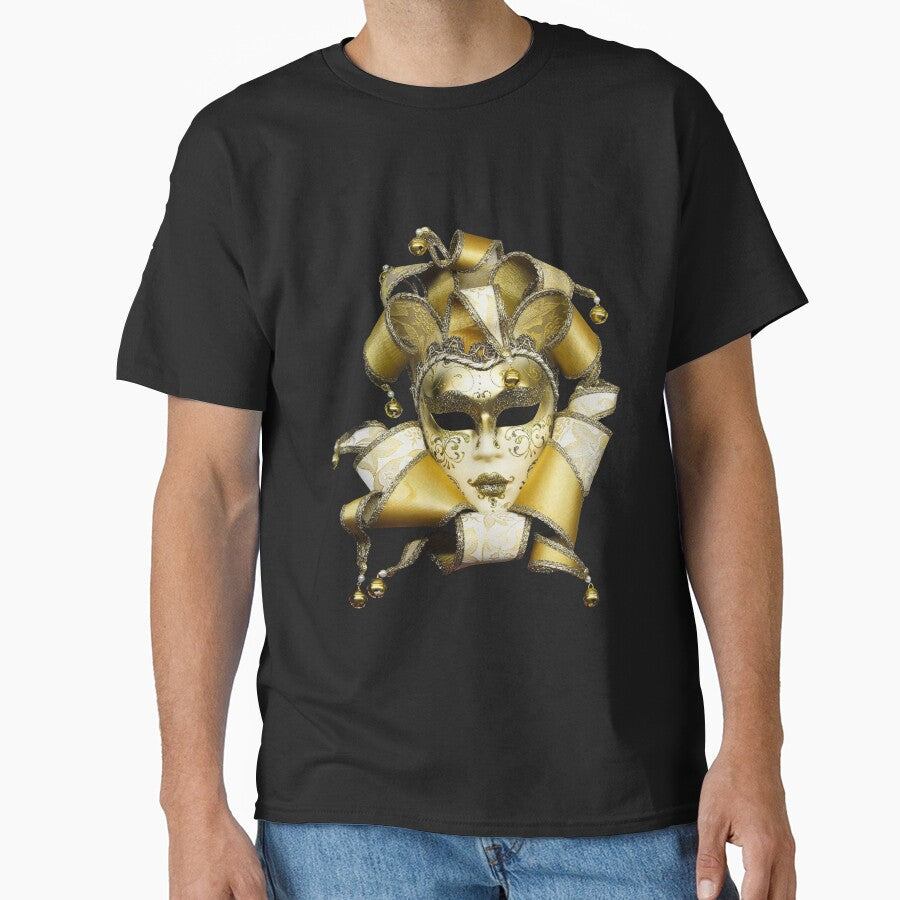Golden Masquerade Mask - Elegant Mardi Gras & Carnival Design by Alpha Omega Shop