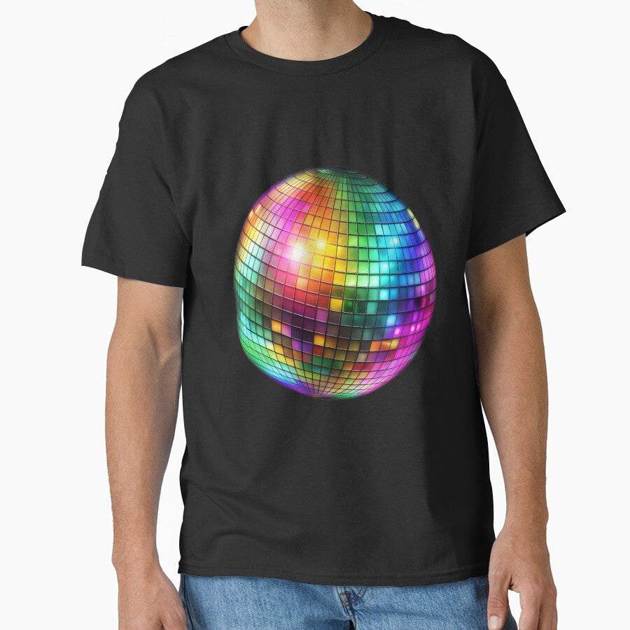 Shiny 70s Disco Ball Retro Design with Rainbow Colors by PrideFlagMerch