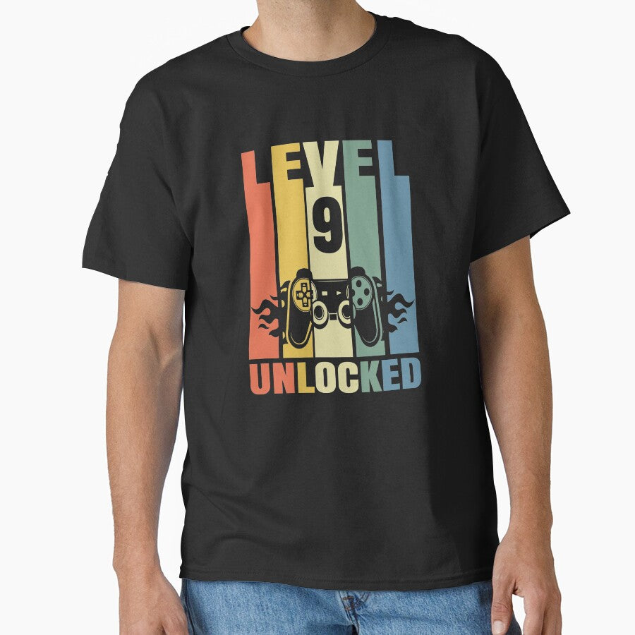 Level 9 Unlocked, Funny Video Gamer, 9th Birthday  Kids Gift by Ake10