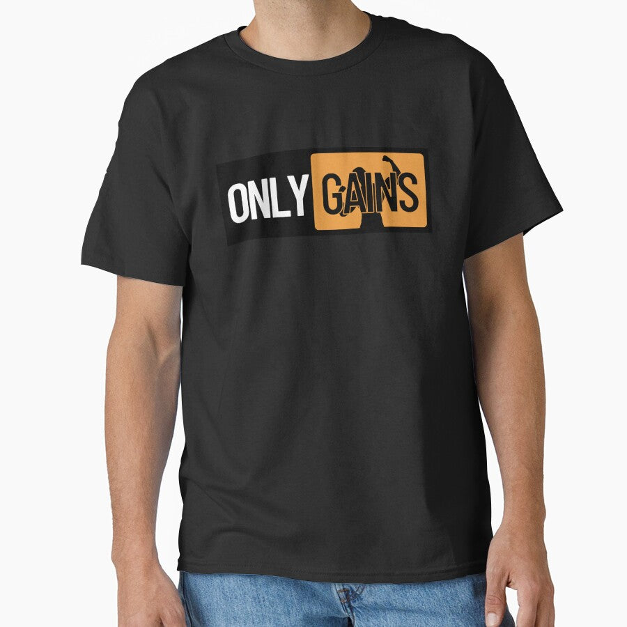 ONLY GAINS FUNNY GYM BRO WORKOUT MEME by SIKEWARDdesigns
