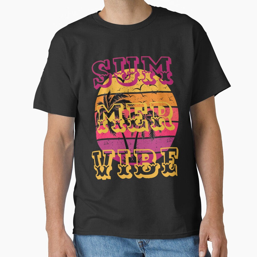 SUMMER VIBE. Retrowave Sunset Palmen Tree by SimStyle009