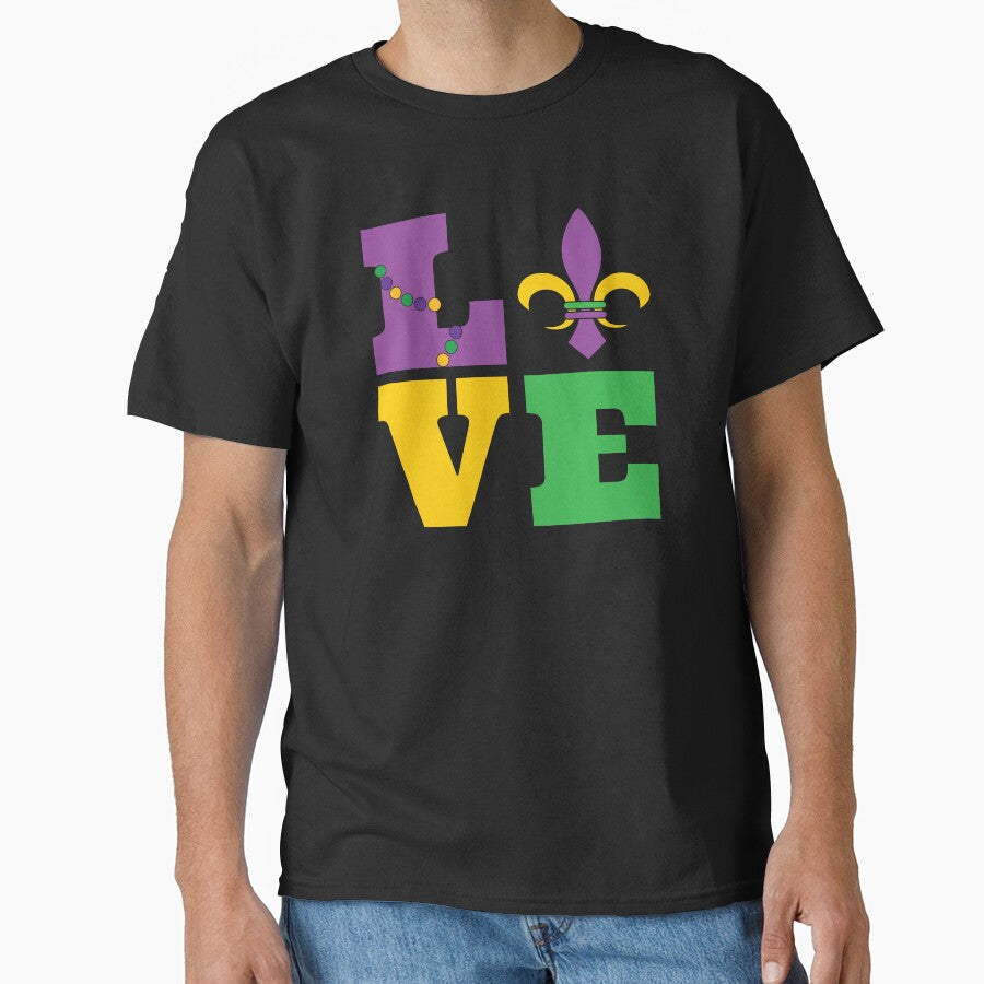 LOVE Mardi Gras Design with a Fleur De Lis by EstelleStar