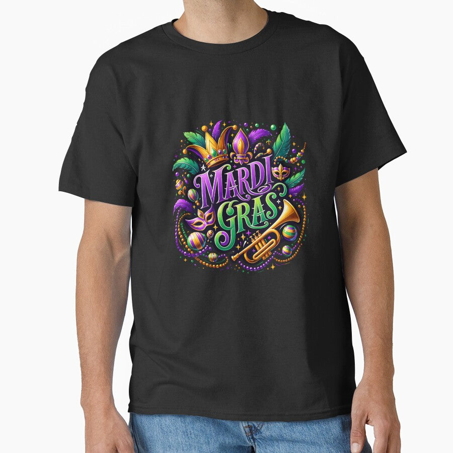 Mardi Gras Carnival Vibes – Purple Green Gold Festive Design for Shirts & Stickers by artedigital99