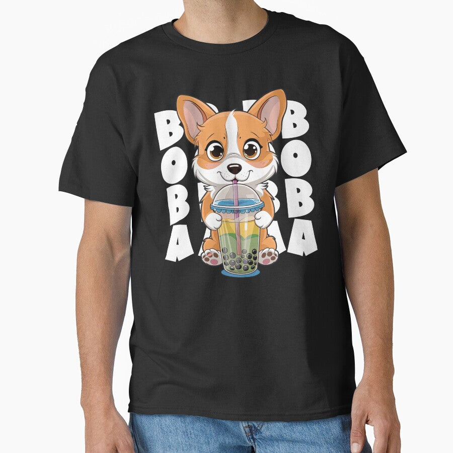Kawaii Boba Cute Anime Corgi Dog Bubble Tea Drink Fun by SpookshowDesign