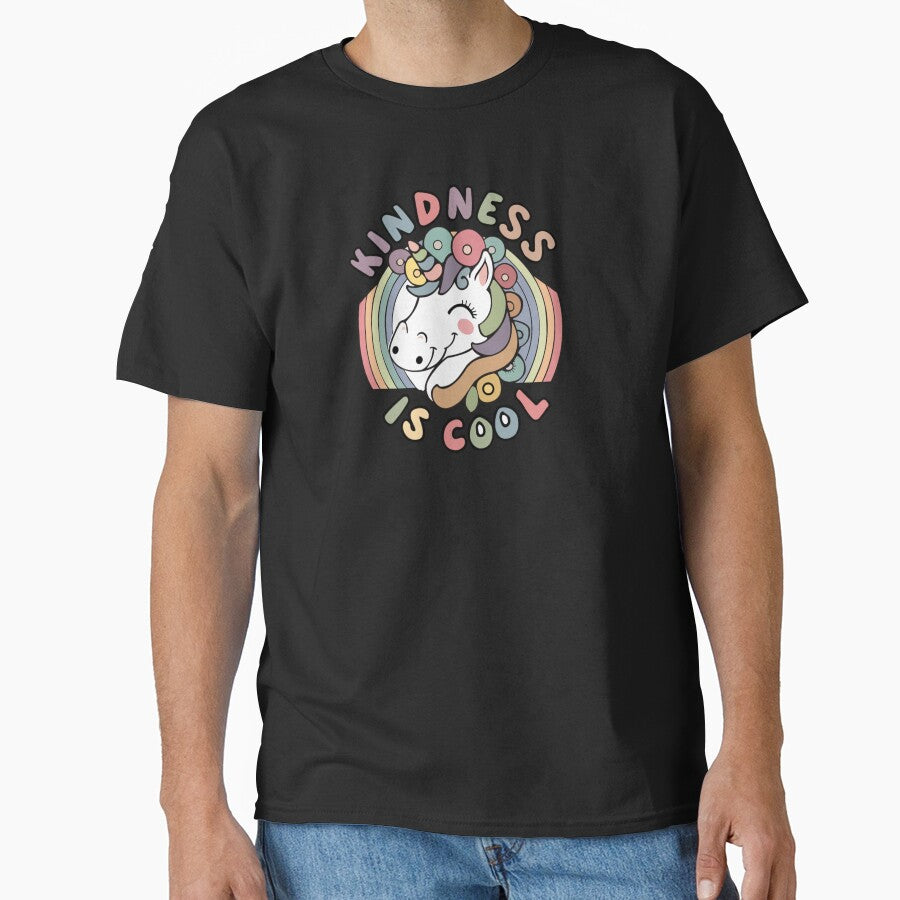 Kindness is Cool Funny Unicorn Lover Typography Quote by thedazzlingmonk