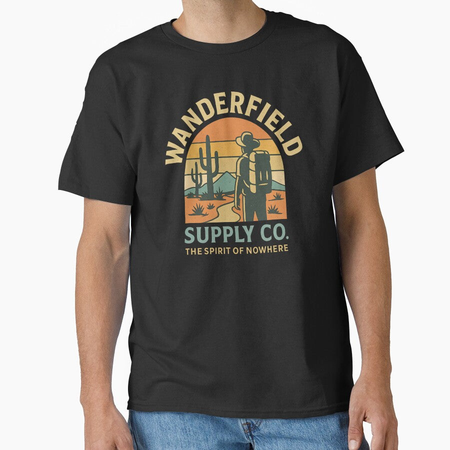 Wanderfield Supply Co. – The Spirit of Nowhere | Retro Desert Graphic Tee by ArcadiaSilence
