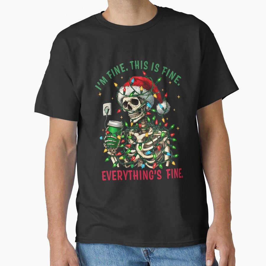 Everything’s Fine Holiday Skeleton by Aredbox