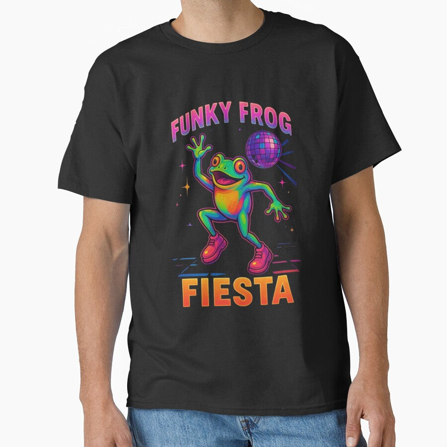 Funky Frog Fiesta – Neon Dance Party Design by Dogandesighn
