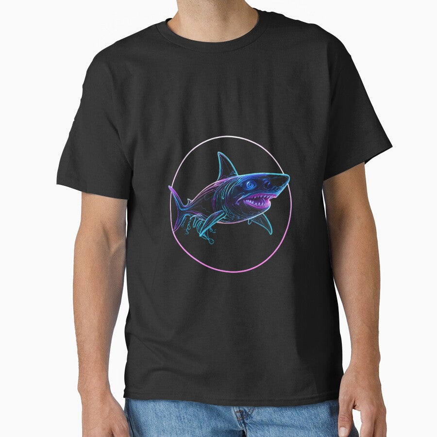 Shark Attack Neon Marine Animal Mystical Art Collection by ART ATTACK ZONE