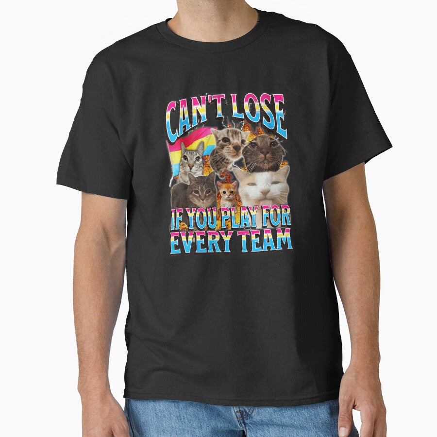 Can't Lose If You Play For Every Team Funny Cat Pride Meme Illustration by tadmercado