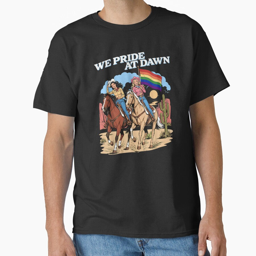 We Pride At Dawn Vintage Cowgirl Rainbow Flag LGBTQ Pride Month by StanaLuis