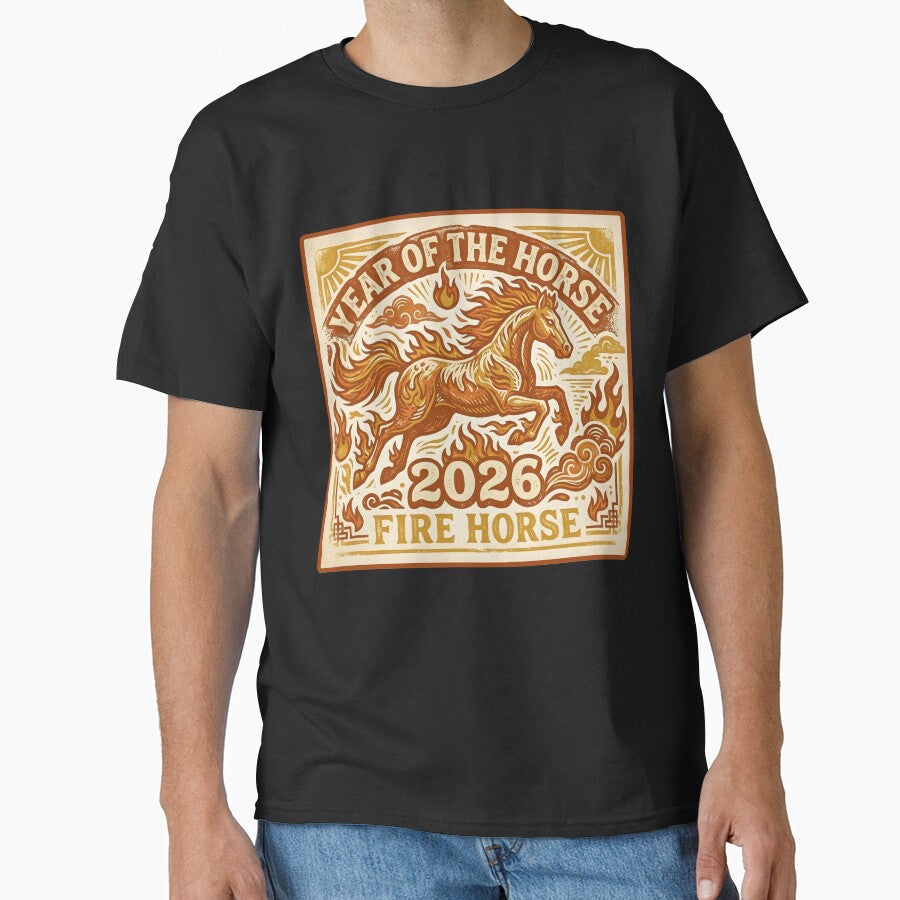 Year of the Horse 2026 Fire Horse Shirt – Vintage Western Cowboycore Zodiac by Frog Level Treasures
