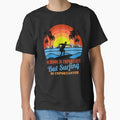 School Is Important But Surfing Is Importanter ,Funny Beach Mountain Birds Palms Surfer Waves Sunset Trendy Colorful Design ,Perfect Surfing Lovers Gift by pedrored369