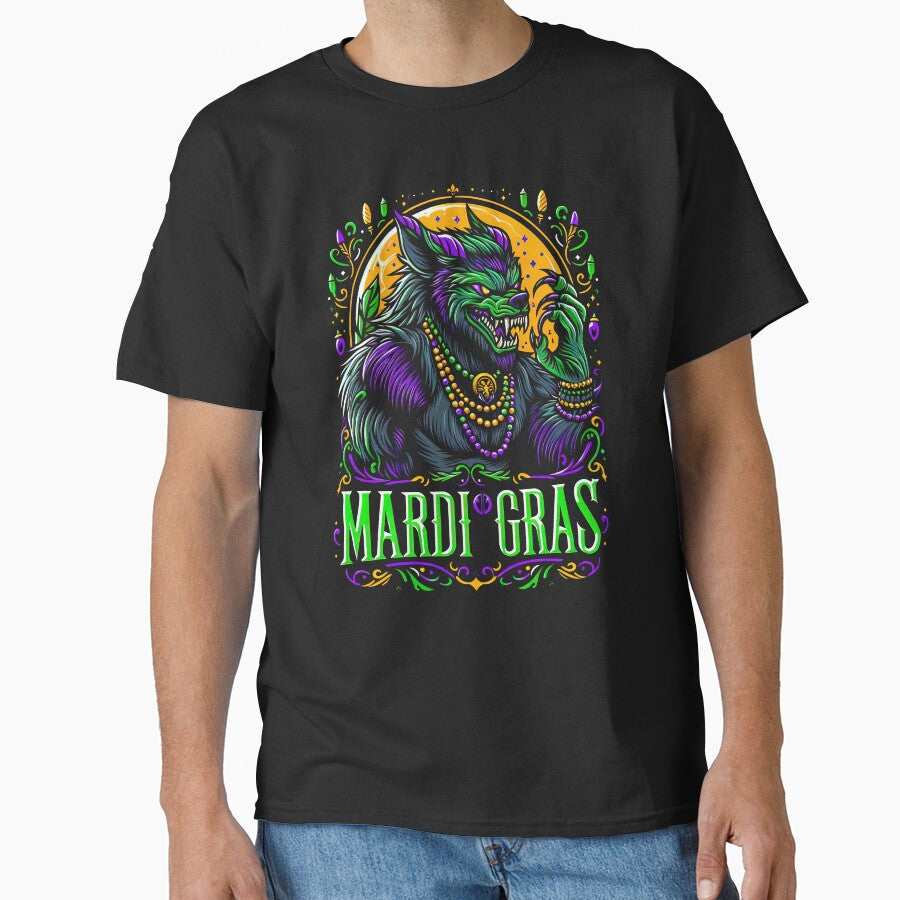 Mardi Gras Werewolf Mask Fun Wolf Costume Graphic by SpookshowDesign