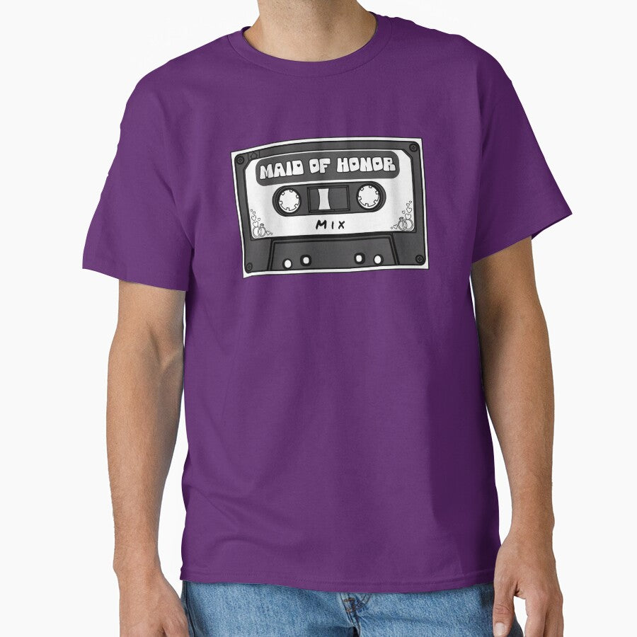Maid of Honor Mix Tape Retro Wedding Party Cassette Design by MusicFanTees